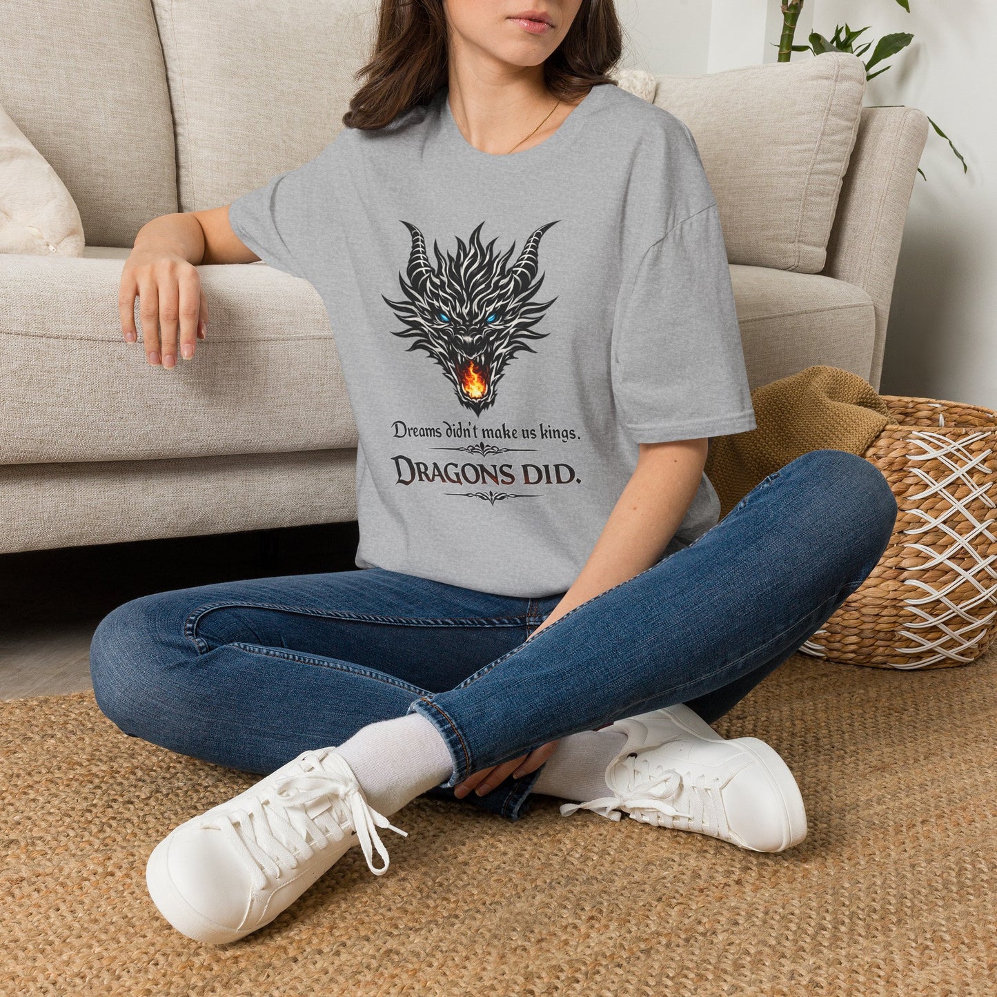 Dragon Flame T‑Shirt — "Dreams don't make kings. Dragons did." Fantasy Graphic Tee