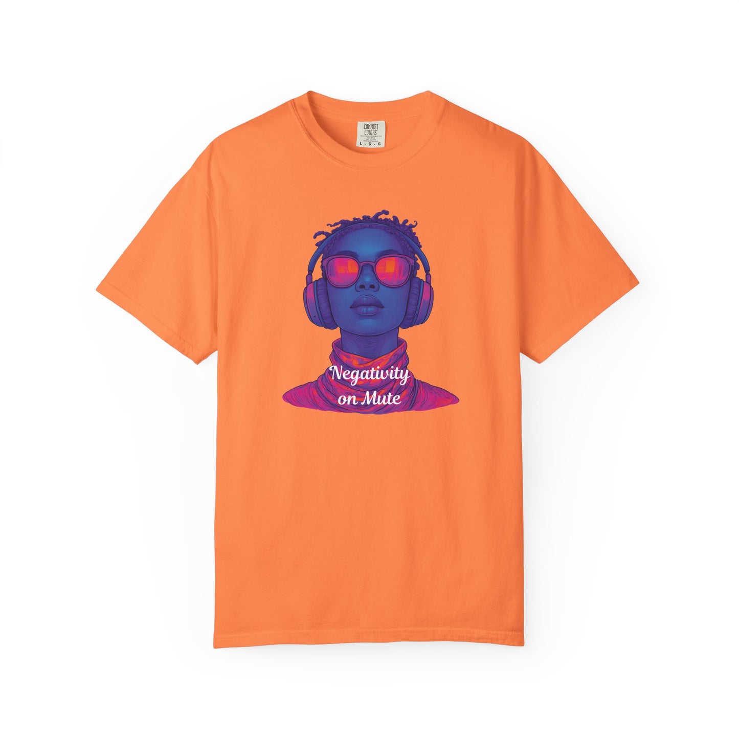Dyed T-Shirt with 'Negativity on Mute' Design