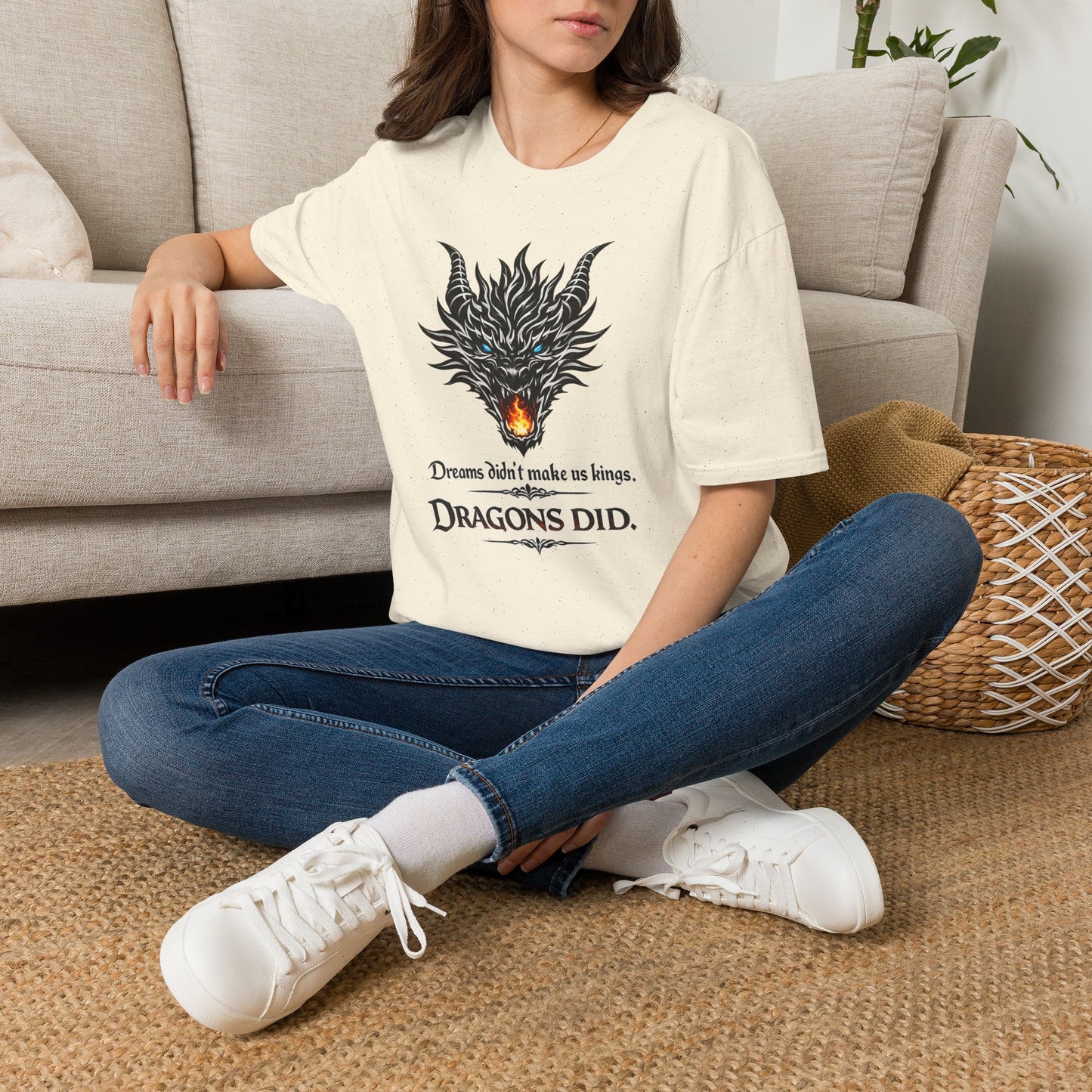 Dragon Flame T‑Shirt — "Dreams don't make kings. Dragons did." Fantasy Graphic Tee