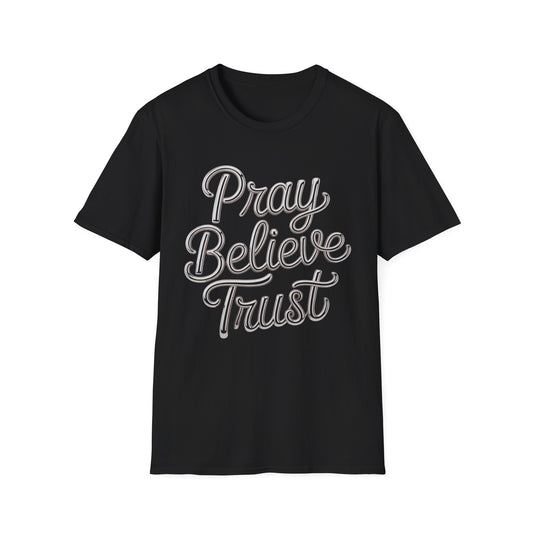 Pray Believe Trust Shirt – Faith प्रेर Inspirational Graphic Tee