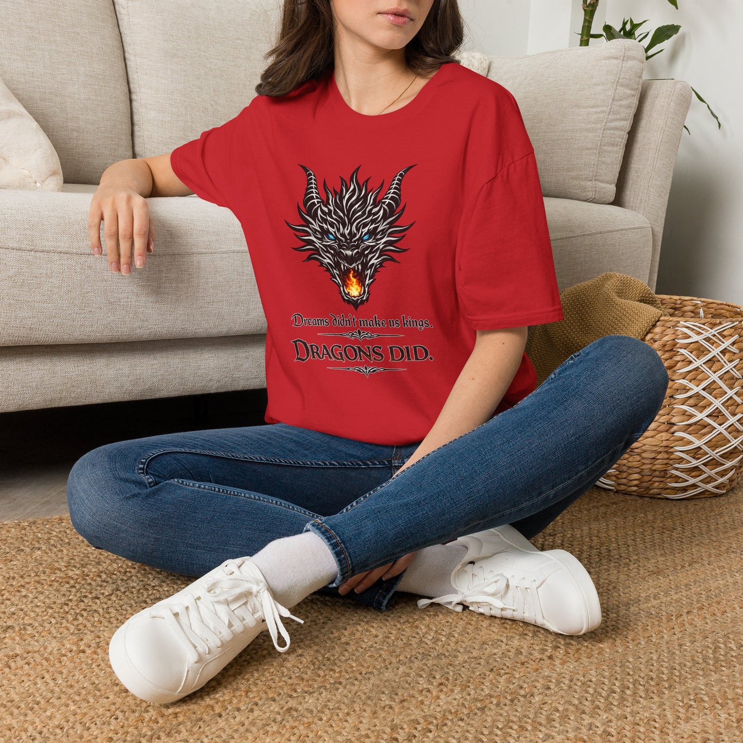Dragon Flame T‑Shirt — "Dreams don't make kings. Dragons did." Fantasy Graphic Tee