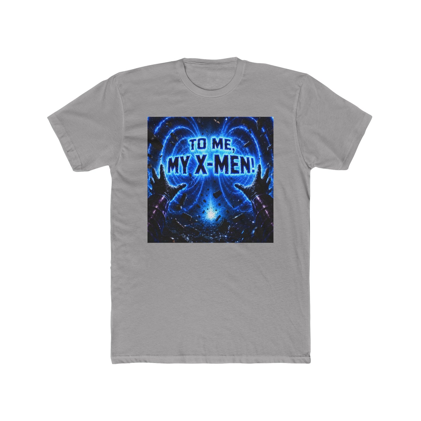 Blue Cosmic Comic T‑Shirt — "Magnetic Chaos" Magneto Fan Tee