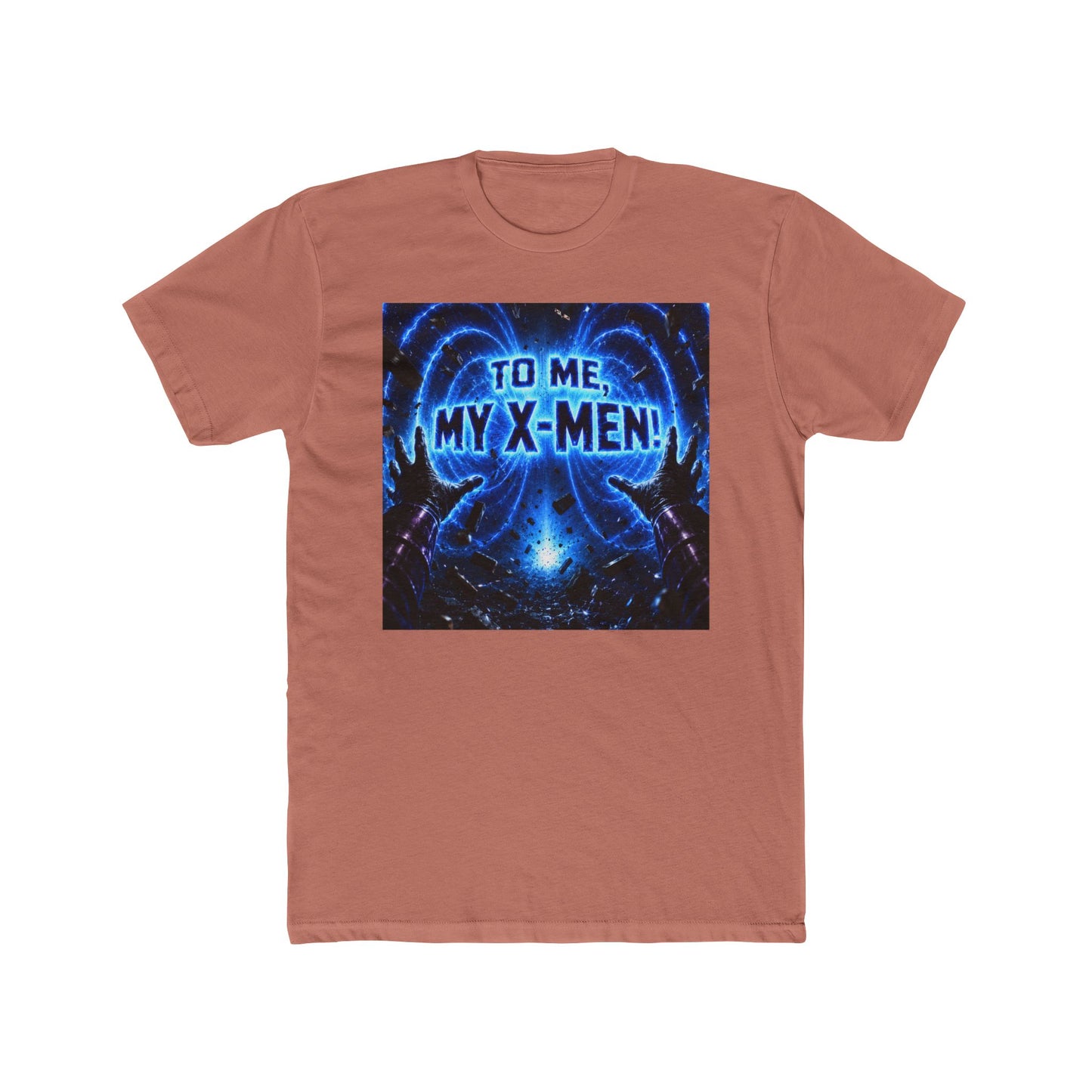 Blue Cosmic Comic T‑Shirt — "Magnetic Chaos" Magneto Fan Tee