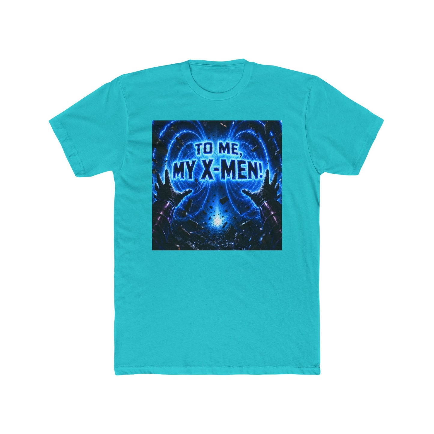 Blue Cosmic Comic T‑Shirt — "Magnetic Chaos" Magneto Fan Tee