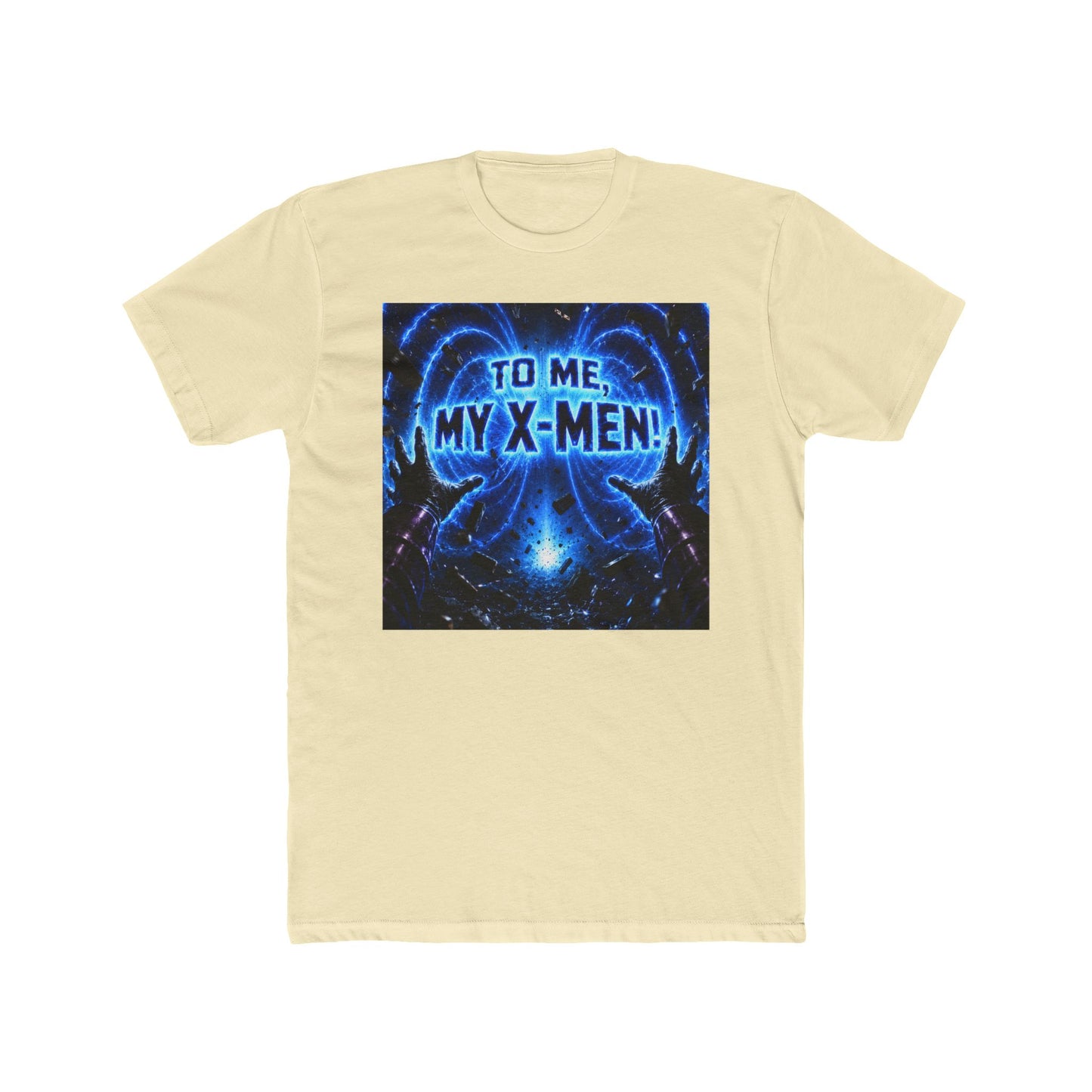 Blue Cosmic Comic T‑Shirt — "Magnetic Chaos" Magneto Fan Tee