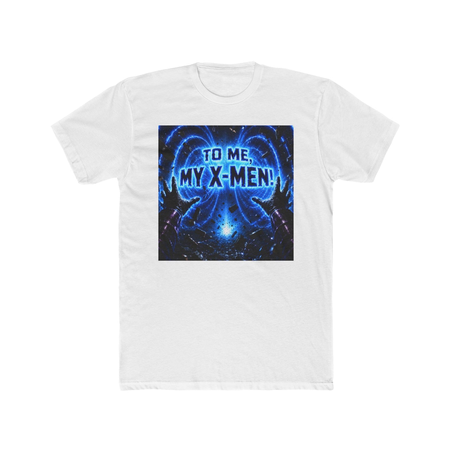 Blue Cosmic Comic T‑Shirt — "Magnetic Chaos" Magneto Fan Tee