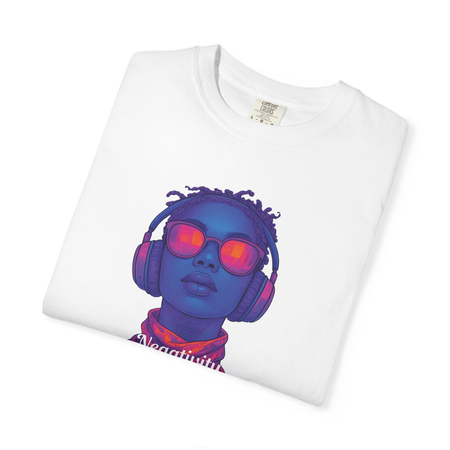Dyed T-Shirt with 'Negativity on Mute' Design