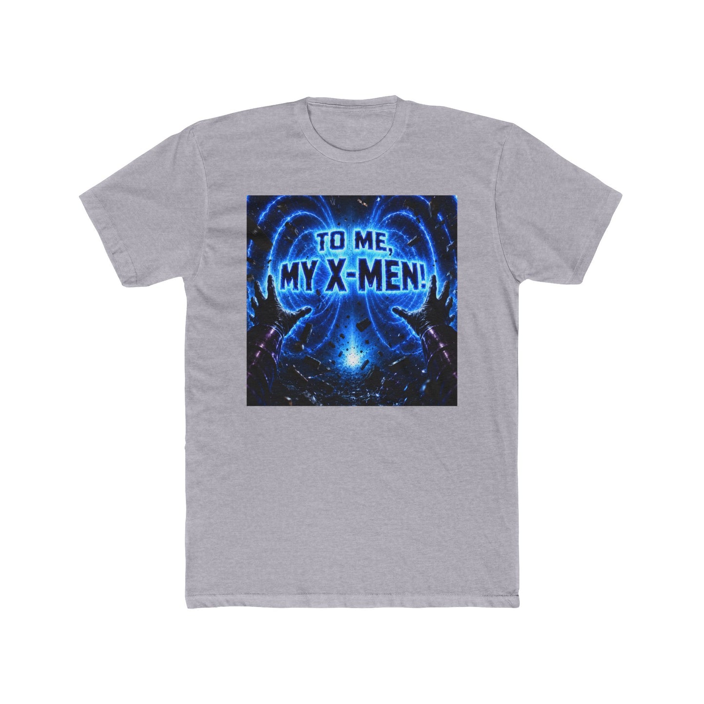 Blue Cosmic Comic T‑Shirt — "Magnetic Chaos" Magneto Fan Tee